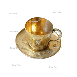 Tasse à thé et soucoupe en laiton de concepteur soucoupe de tasse de taille et de forme personnalisées pour l'usage d'hôtel et de restaurant - Product Image 6