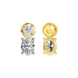 Pendientes de Oro Blanco de 9K con Diamantes Blancos Cultivados en Laboratorio, Corte Ovalado, Claridad VS1, Certificados por IGI, Diseño Hip Hop, para Mujer, Estilo Indio - Product Image 3