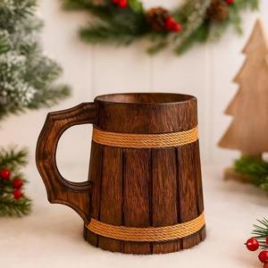 Eco Friendly Handcrafted Wooden Mug Solid Wood Coffee Tea Cup Heat Resistant Kitchen for Office Home Cafe At Wholesale Price - Product Image 5