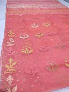 Exclusivo Deshi Orange Dhakai Jamdani Sharee exportable para mujer JAMDANI FABRIC Blue GREEN Golden Sky Blue de Bangladesh - Product Image 2