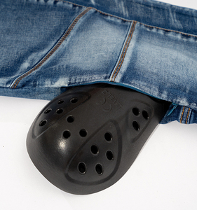 Distressed <b>mens</b> blue denim <b>biker</b> <b>jeans</b> with ribbed knee panels and CE certified protective <b>biker</b> <b>jeans</b> for cycling and riding - Product Image 4