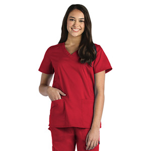 Ensemble infirmier élégant pour femme, col en V, dernière conception, en jersey Spandex/Polyester, hauts et pantalons de qualité supérieure, pas cher - Product Image 1