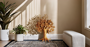 Arte de pared de árbol de la vida de latón elegante diseño de Metal de lujo para decoración de oficina en casa decoración de pared para sala de dibujo - Product Image 4