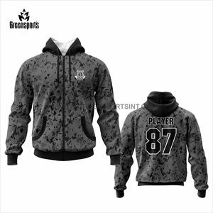 เสื้อฮู้ดพรีเมียมสั่งทำพิเศษสำหรับฤดูหนาว พิมพ์ลายแบบ Sublimation สำหรับผู้ชายและผู้หญิง สไตล์สตรีทแวร์และกีฬา ผลิตตามแบบ OEM ผ้าฝ้าย 100% มีกระเป๋าปักลาย - Product Image 1
