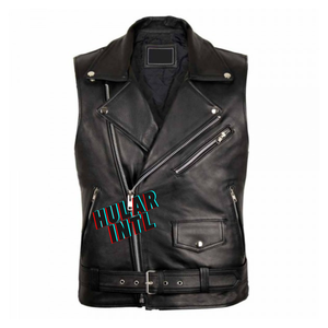 Gilet en cuir pour motard personnalisé pour homme, noir, dernier design, vente en gros, gilet de course personnalisé, logos personnalisés - Product Image 6