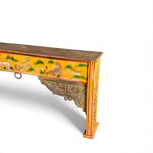 Asian Style Wood Console <b>Table</b> with <b>Mirrored</b> Feature for Home & Hotel Living Room Furniture with Storage for Decoration - Product Image 2