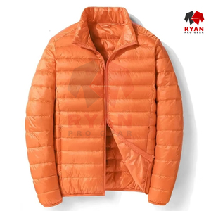 Chaqueta acolchada con capucha a prueba de viento impermeable sólida tejida personalizada para hombre invierno al aire libre cómodo brillante - Product Image 4