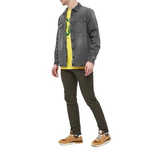 Veste en jean respirante coupe-vent à manches longues avec boutons recouverts, style urbain, pour homme, tissu personnalisé - Product Image 3