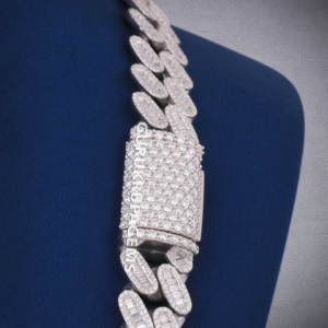 Cadena Cubana de 16 mm Estilo Hip Hop, Venta Caliente de Fábrica, Joyería con Incrustaciones de Moissanita VVS, Cadena Cubana de Plata S925 - Product Image 4