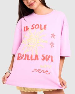 Camiseta de Manga Corta Extra Grande, Tela de Algodón, Cuello Redondo Acanalado, Estampado Gráfico en la Parte Delantera, Corte Holgado, Verano, Ecológica para Mujer - Product Image 4