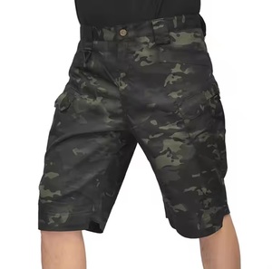 New Style <b>Men's</b> Sporty Utility 3D Pocket Cargo Cotton Half <b>Pants</b> 6 Pockets Solid Breathable Elastic Waist Woven Casual Shorts - Product Image 2