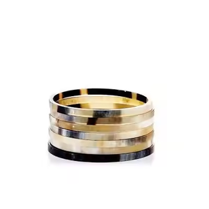 Brazaletes de pulsera de cuerno de búfalo múltiple natural para mujer Producto de alta calidad de Crescent Crafts - Product Image 5