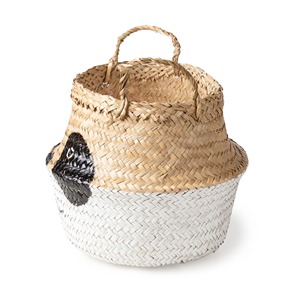 Cesta de lavandería de algas marinas de diseño encantador, decoración de almacenamiento para dormitorio de niños, cestas de hierba marina natural - Product Image 5