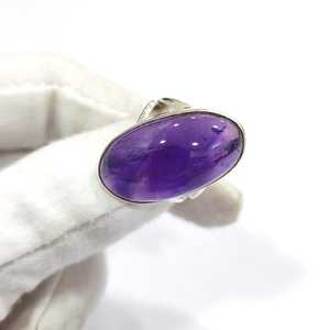 AAA แหวนพลอยอเมทิสทำจาก925เงินสเตอร์ลิงประดับหินสีม่วง - Product Image 5