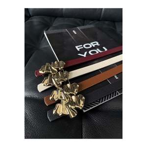 4-Piece Design Buckle Women's <b>Belt</b>, Jacket <b>Belt</b>, Shirt <b>Belt</b>, Dress <b>Belt</b> - Black-Tan-Beige-<b>Burgundy</b> - Product Image 2