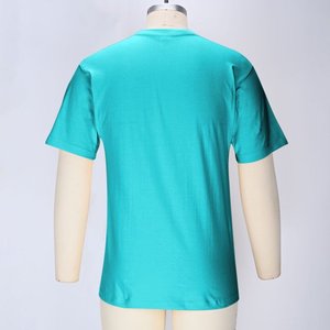 T-shirt de couleur unie 100% coton pour hommes et femmes, 2 pièces, col rond, ample, à manches courtes, modèles de base, tout assortis, hauts de couple, noir - Product Image 5