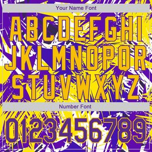 Vente en gros réussie motif Graffiti cousu personnalisé violet-or 3D sport pull sweat à capuche - Product Image 6