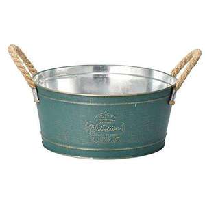 Luxury Design Handmade Metal <b>Planter</b> Galvanized with Rope Handle Decorative Outdoor Metal Galvanized Patina Finished <b>Planter</b> - Product Image 1