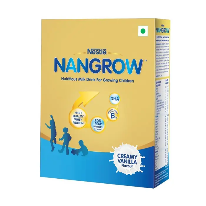 Hete Verkoop Nangrow Voedzame Romige Vanille Flavour Melkdrank Opgroeiende Kinderen (2-5 Jaar) 400G Poeder Verpakt