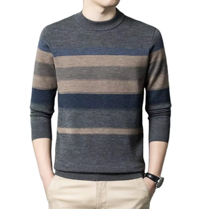 Pull en laine 100% personnalisé avec logo OEM, mode décontractée, tricot pour homme, haut, pull à col rond, pull en tricot pour homme - Product Image 1