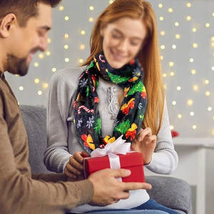 Bufandas Navideñas Estampadas de Alta Calidad para Mujer, Diseño Elegante y Moderno, Bufanda de Invierno para Navidad - Product Image 3