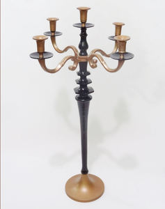 Candelabro de aluminio de primera calidad con revestimiento de polvo de Color Beige, 5 brazos, decoración del hogar, candelabros de pintura a mano, bodas, candelabros coloridos de 5 brazos - Product Image 3