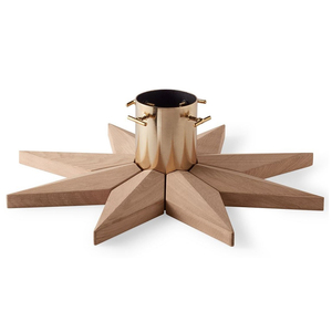 Support d'arbre de Noël rotatif en fonte de conception d'étoile de décoration de maison de couleur noire arrondie en gros - Product Image 2