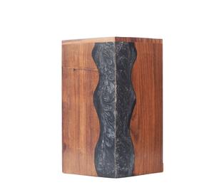 Wooden Urn <b>for</b> Cremation Adult Best Urn <b>for</b> Human <b>Ashes</b> Rosewood Black Resin Design Wooden Urn Burial <b>for</b> Funeral Wood <b>Box</b> - Product Image 1
