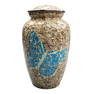 Pretty Pink Mosaic Urn Patrón de mariposa agradable Metal Cremación Memorial Cenizas Ataúd para adultos Mascota Precio razonable Funeral - Product Image 2
