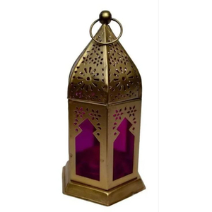 Highest Quality Golden Metal Glass Lantern Modern <b>Moroccan</b> Style Hanging Lantern Perfect For Eid <b>Decoration</b> Or Celebrations - Product Image 6