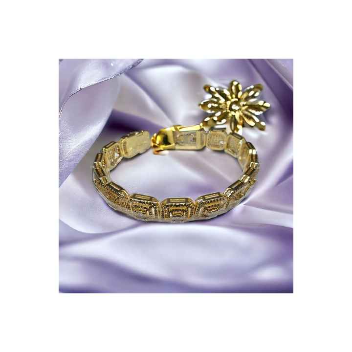 Gold Look Stone Fine Workmanship Steel Women's Bracelet 20cm
