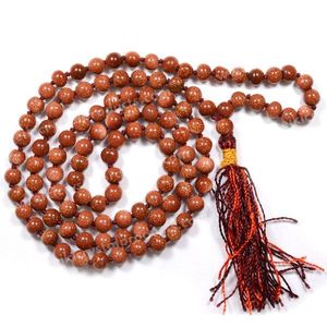 Collar de Mala de Cristal de Goldstone Marrón, Piedra Preciosa Natural Curativa para Motivación y Energía - Product Image 4