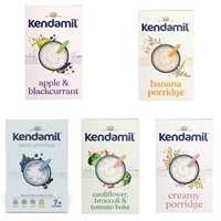 Porridge biologique pour bébé Kendamil, céréales pour nourrissons, poudre alimentaire, saveurs pomme et cassis, 150 g, 6 mois+, fabriqué avec de vrais fruits
