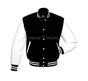 Custom Logo Varsity College Jackets Fashionable Long Sleeve Casual Baseball Jacket Premium <b>Wool</b> and Real Genuine Leather Sleeves - Product Image 1