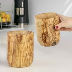 Taza de cerámica ecológica de diseño vintage hecha a mano, elegante taza de madera con logotipo personalizable para regalos de empresa - Product Image 4