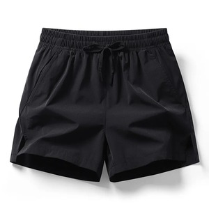 Shorts de plage d'été pour hommes nouveaux modèles couleur unie mode loisirs confortable taille élastique Double poches Cool Shorts de sport - Product Image 6