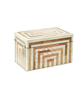 Boîtes en bois avec incrustations d'os, boîte à bijoux en bois faite à la main, organisateur - Product Image 6