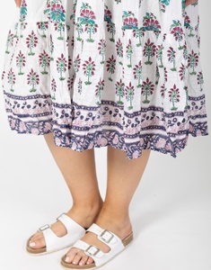 Vestido Midi Casual Floral para Mujer, con Cuello en V, Manga Estándar, Estampado Artesanal Personalizado - Product Image 3