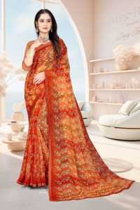 Exclusivo elegante tela a fuego lento Digital impreso Sari diseñador indio étnico nupcial Saree adultos fiesta desgaste secado rápido humedad - Product Image 5