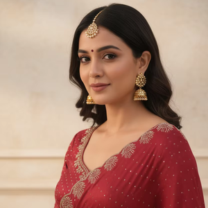 Classic <b>Maroon</b> Fancy Chiffon <b>Saree</b> with Silver Embroidery Elegant Wedding <b>Saree</b> for Women - Product Image 1