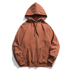 เสื้อมีฮู้ดผ้าฝ้าย100% สำหรับผู้ชายผ้าหนาโรงงานออกแบบโลโก้320gsm เรียบย้อมสีได้หลายสีสำหรับฤดูหนาว - Product Image 4