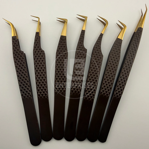 Prix direct usine, vente en gros, OEM, pinces à cils en acier inoxydable de haute qualité, pinces de précision pour isolation de volume en fibre, votre logo - Product Image 3