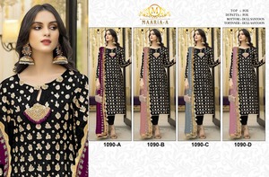 EID Special Heavy Fox Georgette Costume Pakistanais avec Séquence de Broderie Travail Nouveau Palazzo Semi-Cousu pour l'Exportation - Product Image 5