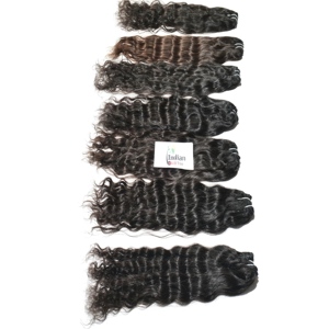 Extensions de cheveux humains vierges de qualité 100% naturelle, mèches doubles tissées à la machine, cheveux indiens Remy bouclés, styles de tissage profond et aquatique - Product Image 5