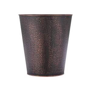 Cesta de basura de Metal redonda con diseño de hoja de latón AK en plata con acabado antiguo cesta única para decoración interior/decoración Interior del hogar - Product Image 3