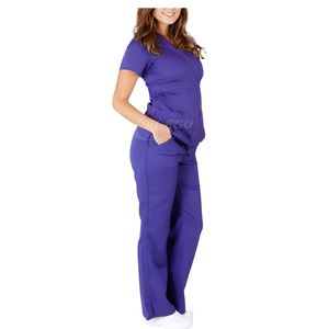 Conjunto de Uniforme Médico OEM 2026, Uniforme de Enfermera y Doctor de Manga Corta, Tela de Punto, Parte Superior e Inferior para Clínica - Product Image 1