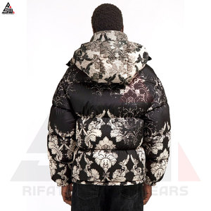 Custom Made Logo Men's <b>Mandarin</b> <b>Collar</b> Winter Waterproof Windproof Canvas Bubble <b>Jacket</b> Quilted Outdoor Sublimation - Product Image 4