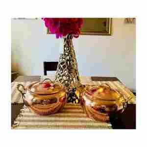 Vente chaude de haute qualité en cuivre écologique Pot de service sans danger pour la nourriture 50pcs Min. Order Riz Dish Chafing Dish Ustensile Inde - Product Image 1