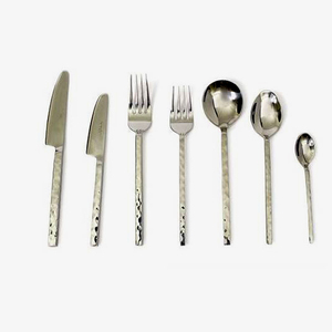 Low MOQ Customizable <b>Cutlery</b> <b>Set</b> Silver Plated Wholesale Luxury Restaurant Stainless Steel Wrought Flatware <b>Sets</b> for Wedding - Product Image 6