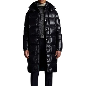 Chaqueta Larga Brillante Negra y Dorada para Parejas, Estilo Nacional, Nueva Versión Gruesa con Plumón de Pato Blanco 90 - Product Image 1